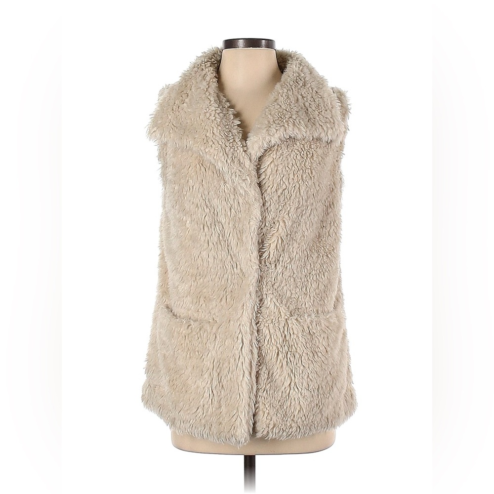 Dylan Faux Fur Tan Vest Size Small